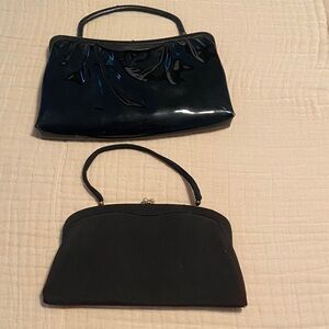 2 Vintage Black Women's Clutch Set one is signed Mardone USA.